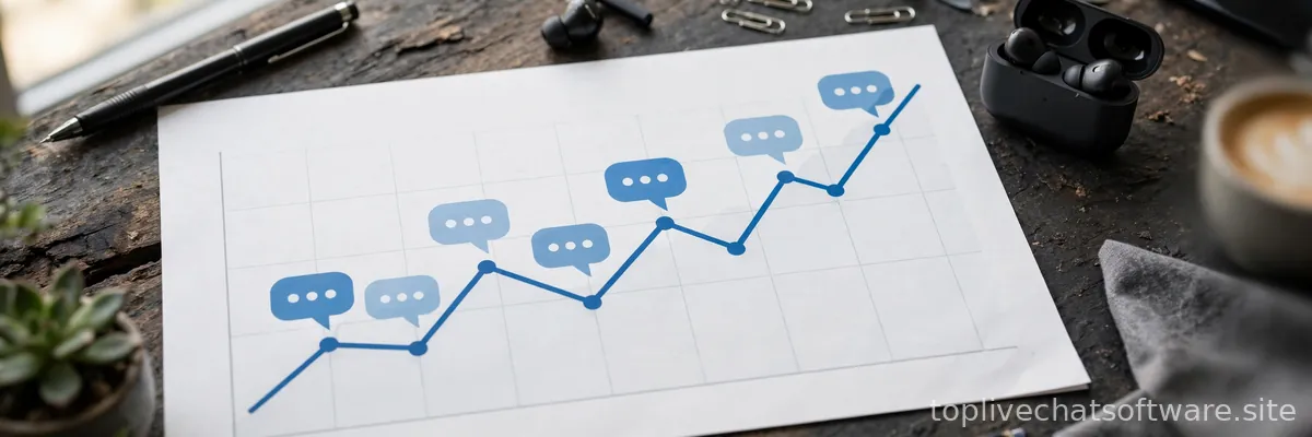 Upward trending growth graph decorated with chat message icons.