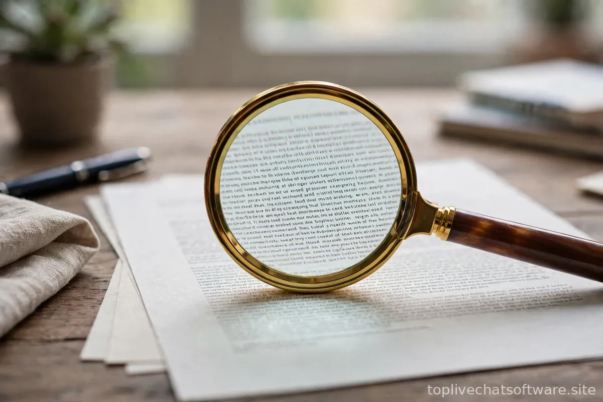 Magnifying glass revealing fine print on a software contract document.