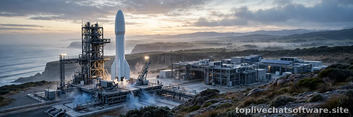 A rocket launching into the sky, symbolizing a successful live chat software rollout